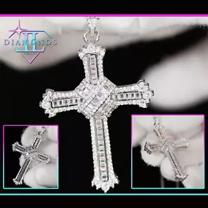 Diamant Kreuz Anhänger | Iced Out Kreuz Anhänger | Baguette Diamant Kreuz - Bild 1 von 7