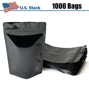 Bolsa de pie resellable de 5,50" x 8,23" 4 oz - negra maciza (1000 piezas) - Imagen 1 de 3