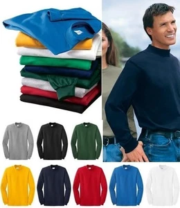 Port & Company by Hanes Men's 100% Cotton Mock Turtleneck S-4XL NEW - Picture 1 of 11