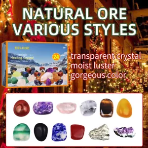 24Grid Christmas Advent Calendar Mineral Gift Box Early Childhood Education Toys - Foto 1 di 8
