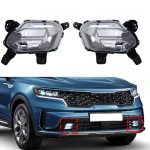 Pair Front Bumper LED Fog lights Daytime running lamps For Kia Sorento 2021 2022 - Foto 1 di 8