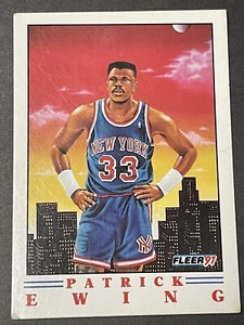 PATRICK EWING - NEW YORK KNICKS - 1991 TARJETA FLEER NÚMERO #4 DE 6 NBA - Imagen 1 de 2