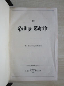 ELBERFELDER Bibel Urtext 17cm, Leder, Goldschnitt, Schutzklappen, 5.A.1920, TOP - Bild 1 von 14