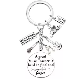 Music Teacher Appreciation Keychain Retirement Graduation Thank You Gift - Picture 1 of 7
