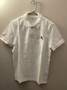Express Poloshirt Herren weiß mit marineblauem Logo Größe S - Neu mit Etikett! - Bild 1 von 3