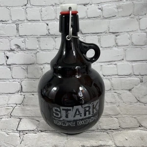 Stark Brewing Company Brown Glass Beer Growler 0.53 Gallon Jug Stopper - Picture 1 of 6