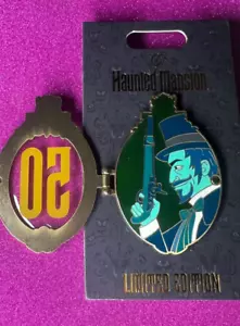Disney Pin, Haunted Mansion 50th, Dueling Portrait Right, Hinged, D23 WDI LE300 - Picture 1 of 4