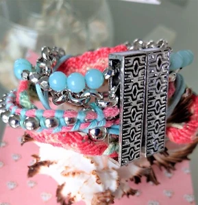 Ibiza !  breites Armband - mehrreihig - bunt - Boho Hippie Style - Modeschmuck - Bild 1 von 3