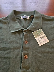 Camisa polo vintage Guess Jeans verde cazador liso 3 botones para hombre XXL NUEVA CON ETIQUETAS AÑOS 90 - Imagen 1 de 8
