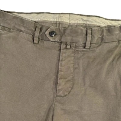 SUITSUPPLY Porto Int Trouser Men 32x26 Cotton Chino Tapered Slim Fit Zip Fly Tan - Image 1 of 4