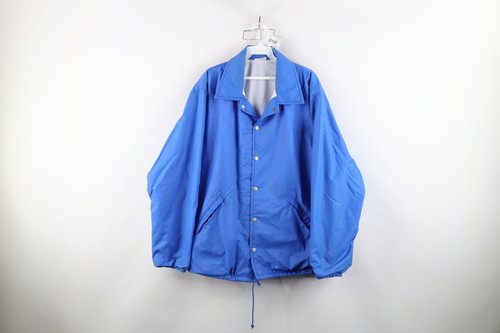 COACH Giacca a vento vintage anni 70 streetwear uomo grande foderata allenatori blu USA