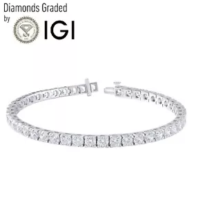 925 Silver 14CT Lab Grown Diamond Round Cut Tennis Bracelet for Women's 7 "Inch - Picture 1 of 10