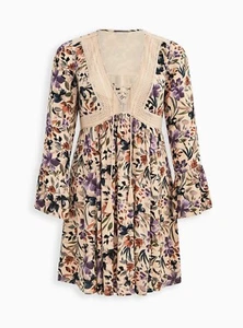 Torrid Kleid Mini Gaze Schnürung Skater Häkeldetail gefüttert Übergröße Damengröße 3X - Bild 1 von 9