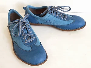 Born Oxford Lace Up Nubuck Leather W4715 Blue Womens US 7.5 M NWOB - Picture 1 of 7