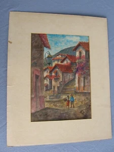Rivera Original Watercolor 12.5" x 9.25", 1930's Signed Matted 18.5"x 15" Mexico - Picture 1 of 6