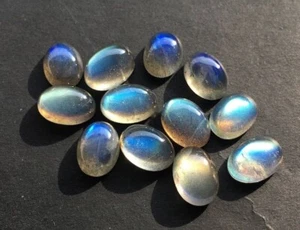 10 Pcs AAA+ Labradorite 3x5mm Oval Cabochon Gemstones | Labradorite Cabs Lot | - Picture 1 of 4