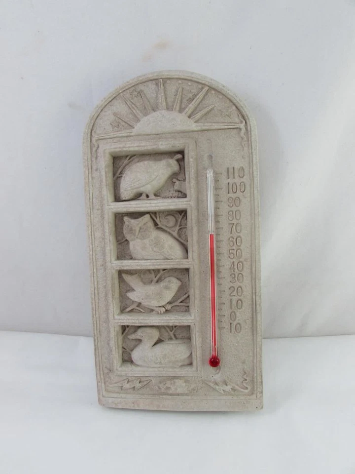 PLACA DE PARED CARRUTH STUDIO CON TERMÓMETRO 4 PÁJAROS/SOL 1995 VINTAGE Foto 1 de 1