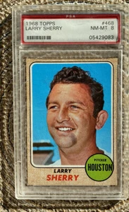 1968 TOPPS #468 LARRY SHERRY ASTROS PSA 8 NM-MINT - Picture 1 of 3