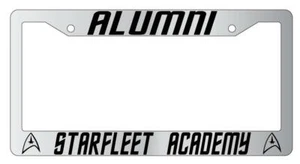 Alumni Starfleet Academy Chrome Plastic License Plate Frame Star Trek - Picture 1 of 1