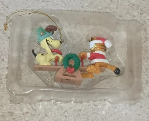 Vintage Joy Ridin Enesco Tesoro di Natale Garfield Gatto Odie Ornamento 563463 - Foto 1 di 6