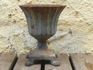 Jarrón de hierro fundido ánfora maceta antigua vintage decoración de jardín francés - Imagen 1 de 6