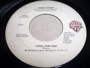 CHAKA KHAN- I FEEL FOR YOU- FUNK 7" SINGLE 45 RPM, WARNER BROS. 7-29195 (VG-/VG) - Picture 1 of 2