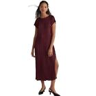 Madewell Short-Sleeve Slip Midi Dress in Plissé NO110 size XS NWT
