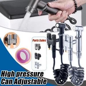 4PCS/Set Toilet Bidet Sprayer with Angle Valve Hose Bathroom Hygienic Shower Kit - Picture 1 of 25