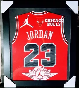 Michael Jordan Display Framed Jersey 23" x 27" 3 Logo Decals - Picture 1 of 3
