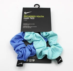 Nike Gathered Ponytail Hair Ties 2 Pack Youth Copa/Polar/White - Picture 1 of 2