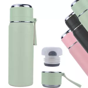 Stainless Steel Water Bottle 500ml Insulated Water Bottles w/ Leakproof Cup Lid - Picture 1 of 23