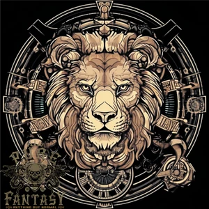 Camiseta de algodón ligero A Lions Head on a Timepiece Shield para hombre - Imagen 1 de 4