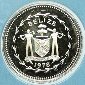 1978 BELIZE Avifauna Long-tailed HERMIT BIRD Proof Silver 10 Cents Coin i104874