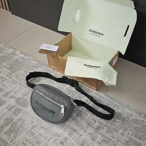Burberry Logo Print Small Cannon Bum Bag Charcoal Grey RRP£595 Dust Bag & Card - Picture 1 of 16
