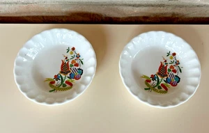 TWO - 5-1/2" W.S. George Bolero Calico Flower Fruit Bowls FUN Vintage Design! - Picture 1 of 5
