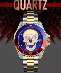 SKMEI Men's Quartz Skull, Stainless Steel Skeleton waterproof watch $$$ - Imagen 1 de 27