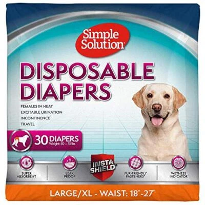 Pañales desechables Simple Solution para perros, hembra 30 unidades, blancos Foto 1 de 4