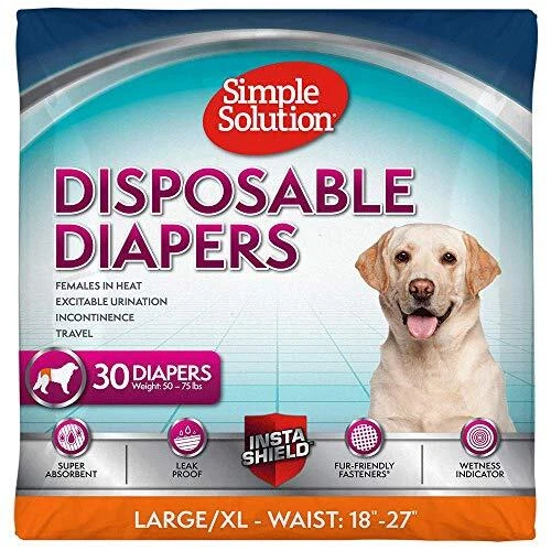 Simple Solution True Fit Disposable Dog Diapers for Female Dogs Super Absorbent