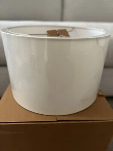 West Elm Linen Drum Lamp Shade White - 14 1/8 W x 9 Ht (sku 339237) - Picture 1 of 7