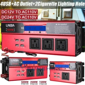 Convertidor De Corriente 5000W Para Autos Carros DC 12V a 110V AC Inversor y USB - Imagen 1 de 163