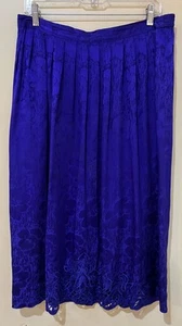 VTG Marie St Claire Sz 14 100% Silk Purple Floral Maxi Skirt EUC Beautiful! - Picture 1 of 10