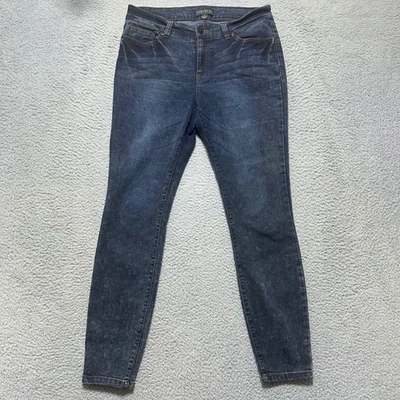 Pantalones de mezclilla Forever 21 talla grande lavado oscuro pierna ajustada mujer 12 mamá jean Foto 1 de 4