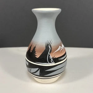 Vaso ceramica nativi americani 5” firmato NL Dine 04 arte sud-ovest ottime condizioni - Foto 1 di 10