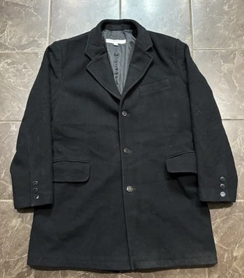 Perry Ellis Portfolio Black Trench Pea Coat Men’s Size L - Image 1 of 2