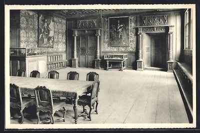 CPA Furnes, Salle de retraite à l´Hôtel de Ville, Cabinet de S. M. le Roi Alber  - Photo 1/2