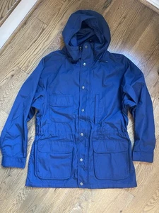 Chaqueta cortavientos Eddie Bauer de colección con capucha para hombre L ligera mezcla de algodón - Imagen 1 de 11