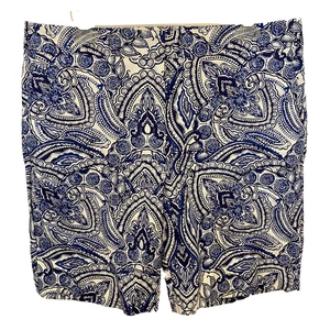 Talbots pantaloncino chino donna stampa paisley blu taglia 12 preppy nautico boho resort - Foto 1 di 6