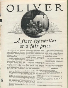 Magazine Ad - 1921 - Oliver Typewriters - Chicago, IL - Picture 1 of 1