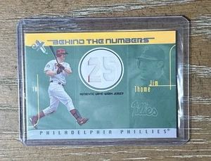 Jim Thome Game Used Card /199 Fleer 2003 Ex Behind The Numbers Phillies - Picture 1 of 2