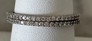 2 Zirkonia Ewigkeit Ehering Ring Schutz stapelbar Gr. 7,5 feine Steine - Bild 1 von 11